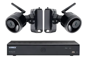 1080p Outdoor Wireless Camera System, 2 Rechargeable Wire Free Battery Powered Black Cameras, 75ft Night Vision, 1TB Hard drive, No Monthly Fees