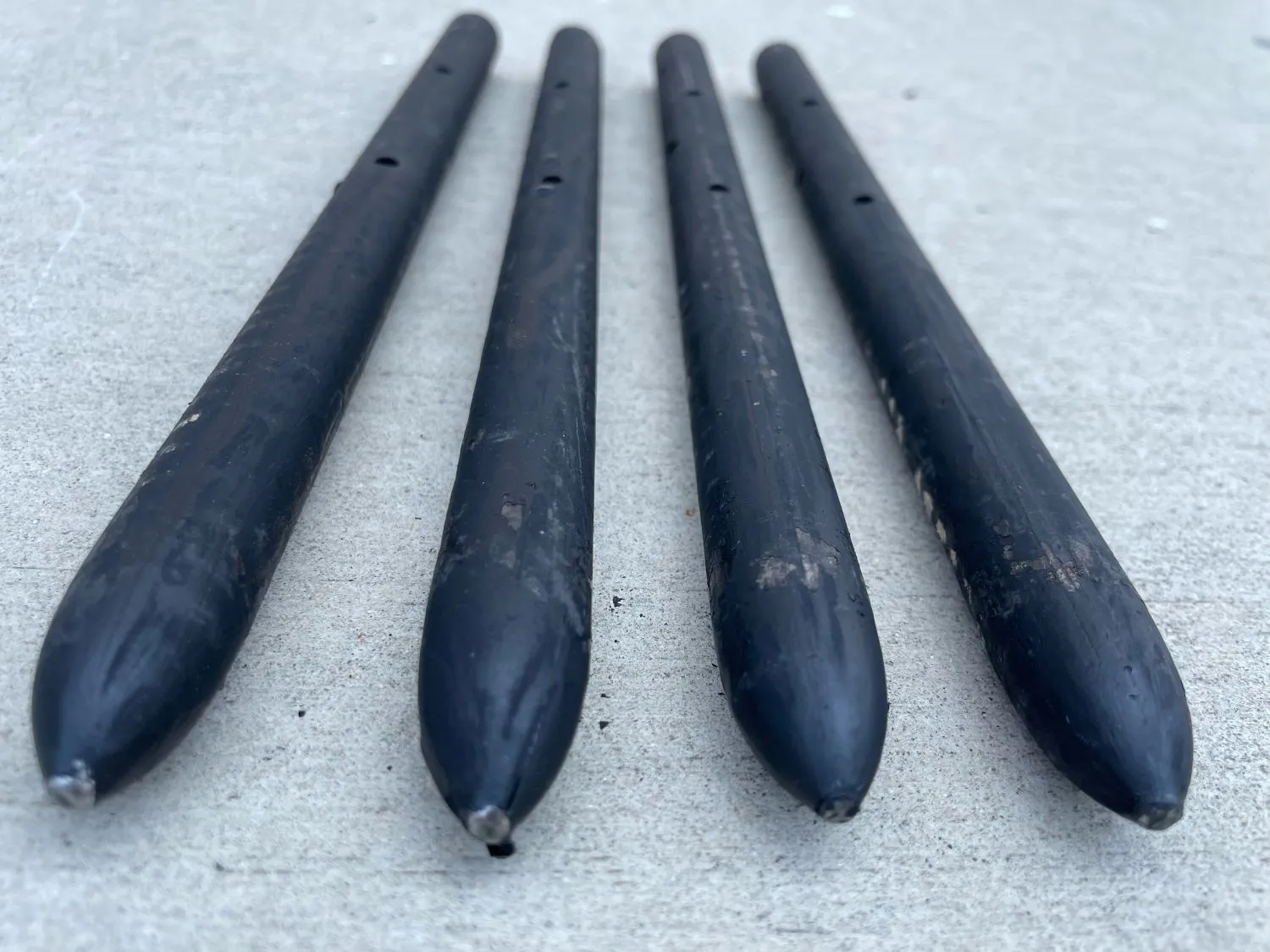 12" Round Steel Concrete Form Stakes with Nail Holes