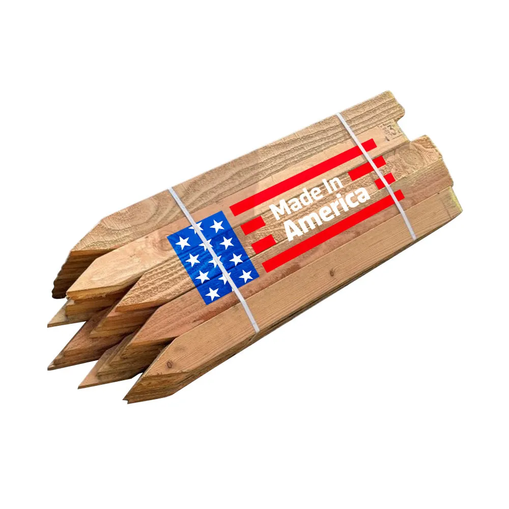 24" Wooden Stakes For Concrete Forms - 1" x 3" x 24" (50 Pcs/Bundle) - Made in the USA