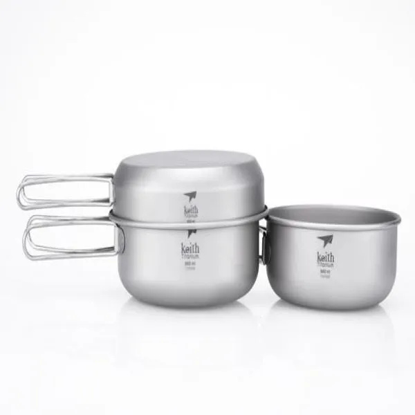 3-Piece Titanium pot and Pan Cook Set - 6053