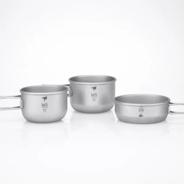 3-Piece Titanium pot and Pan Cook Set - 6053