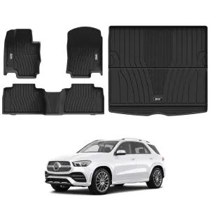 3W Mercedes-Benz GLE 2020-2025 (Not Fit Coupe) Custom Floor Mats / Trunk Mat TPE Material & All-Weather Protection