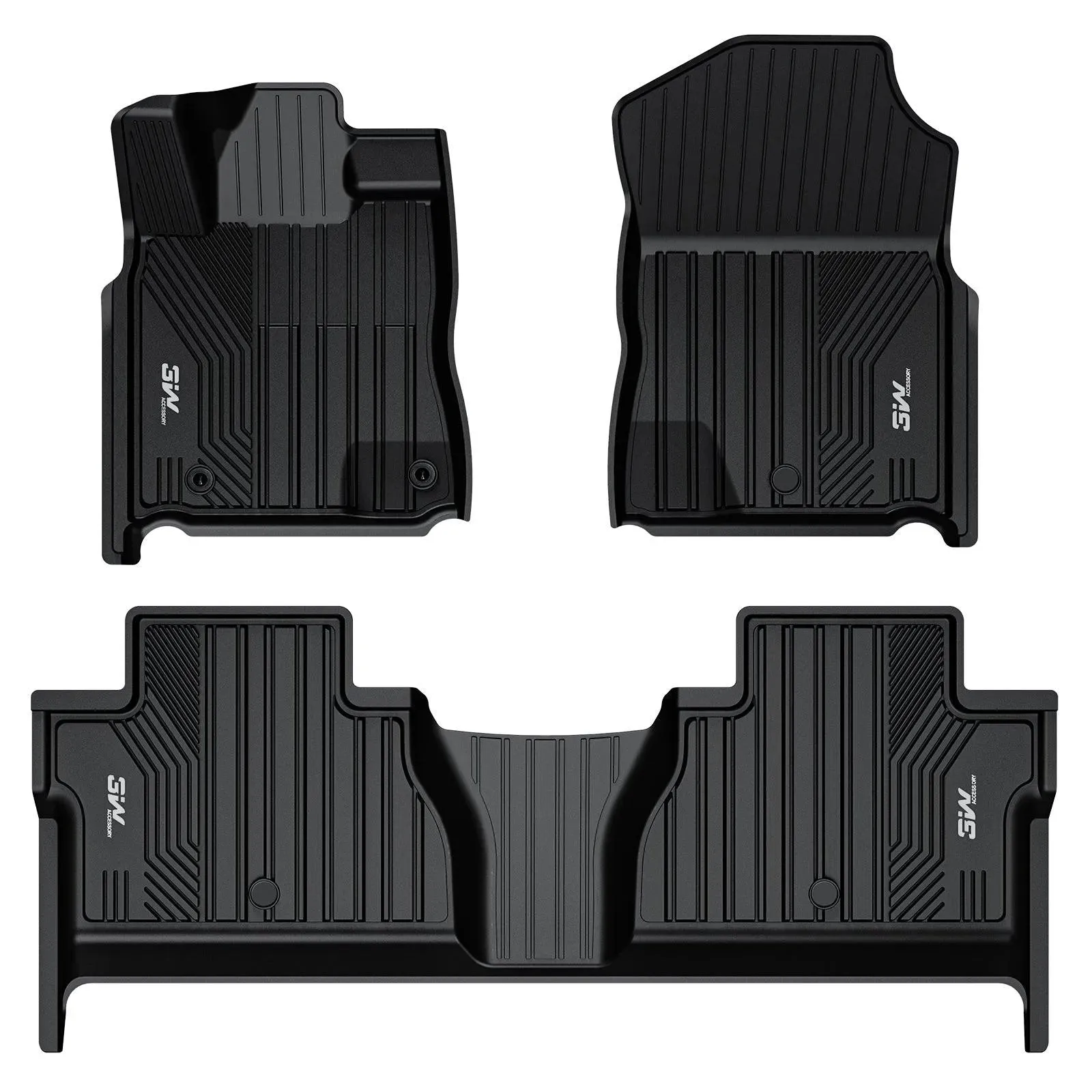 3W Toyota Tundra 2014-2021 (Only for CrewMax Cab) Custom Floor Mats TPE Material & All-Weather Protection