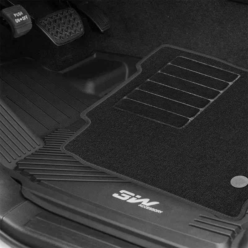 3W Toyota Tundra 2014-2021 (Only for CrewMax Cab) Custom Floor Mats TPE Material & All-Weather Protection