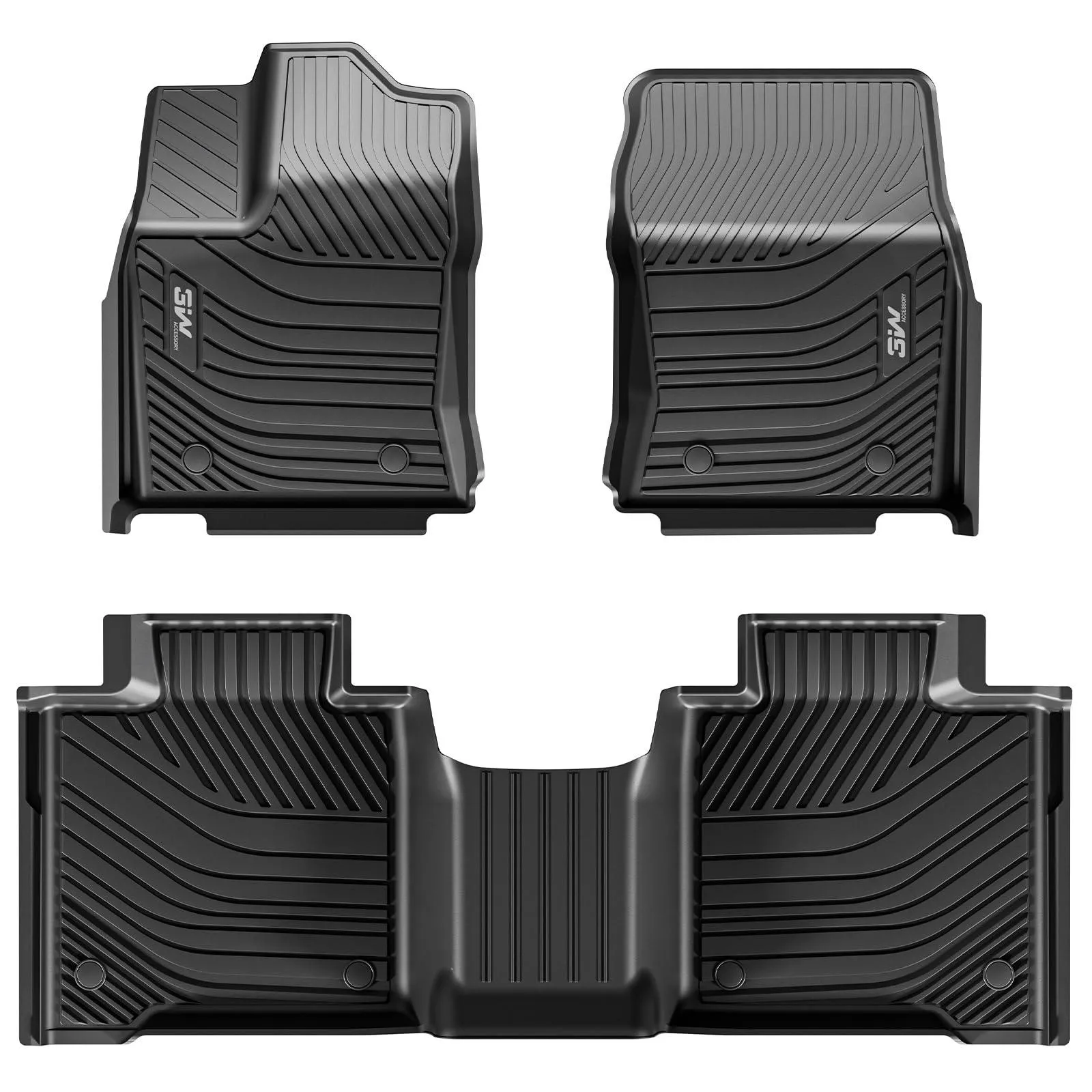 3W Toyota Tundra 2022-2024 (Only for CrewMax Cab) Custom Floor Mats CrewMax Cab Only TPE Material & All-Weather Protection