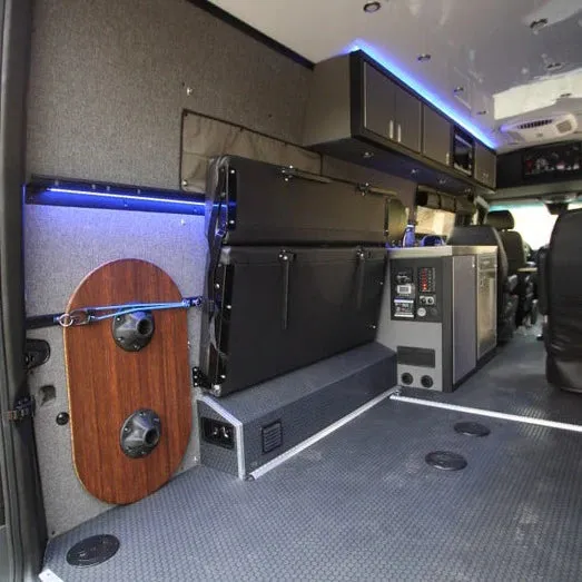 58" Rear Dinette/Bed Setup for 07  Sprinter Vans - Carbon Fiber Vinyl