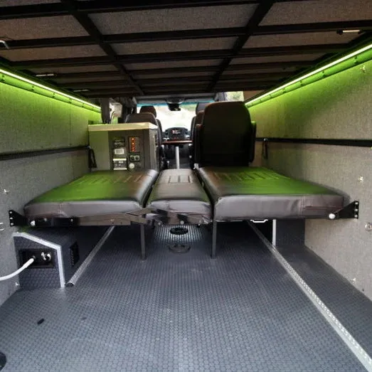 58" Rear Dinette/Bed Setup for 07  Sprinter Vans - Carbon Fiber Vinyl