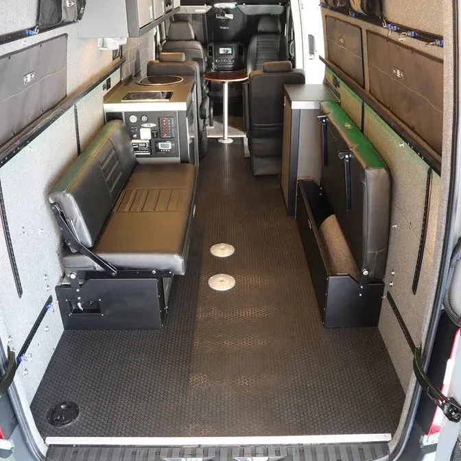 58" Rear Dinette/Bed Setup for 07  Sprinter Vans - Carbon Fiber Vinyl