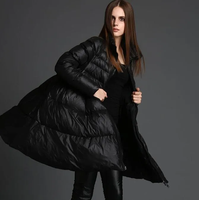 A-Line Women Winter Puffer Coat,Warm Thick 90% Duck Down Coat /1002