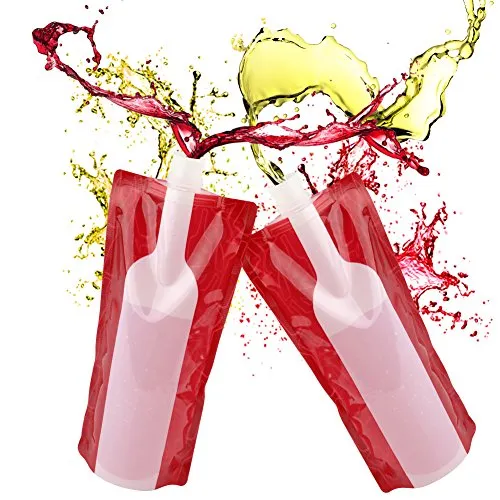 Accmor Wine Bottle Bag Flask, Portable Wine Accessories, Reusable Flexible Collapsible Leek Proof Liquid Accessories for Gift Travel Camping BBQ Party Beach Hiking Home Kitchen