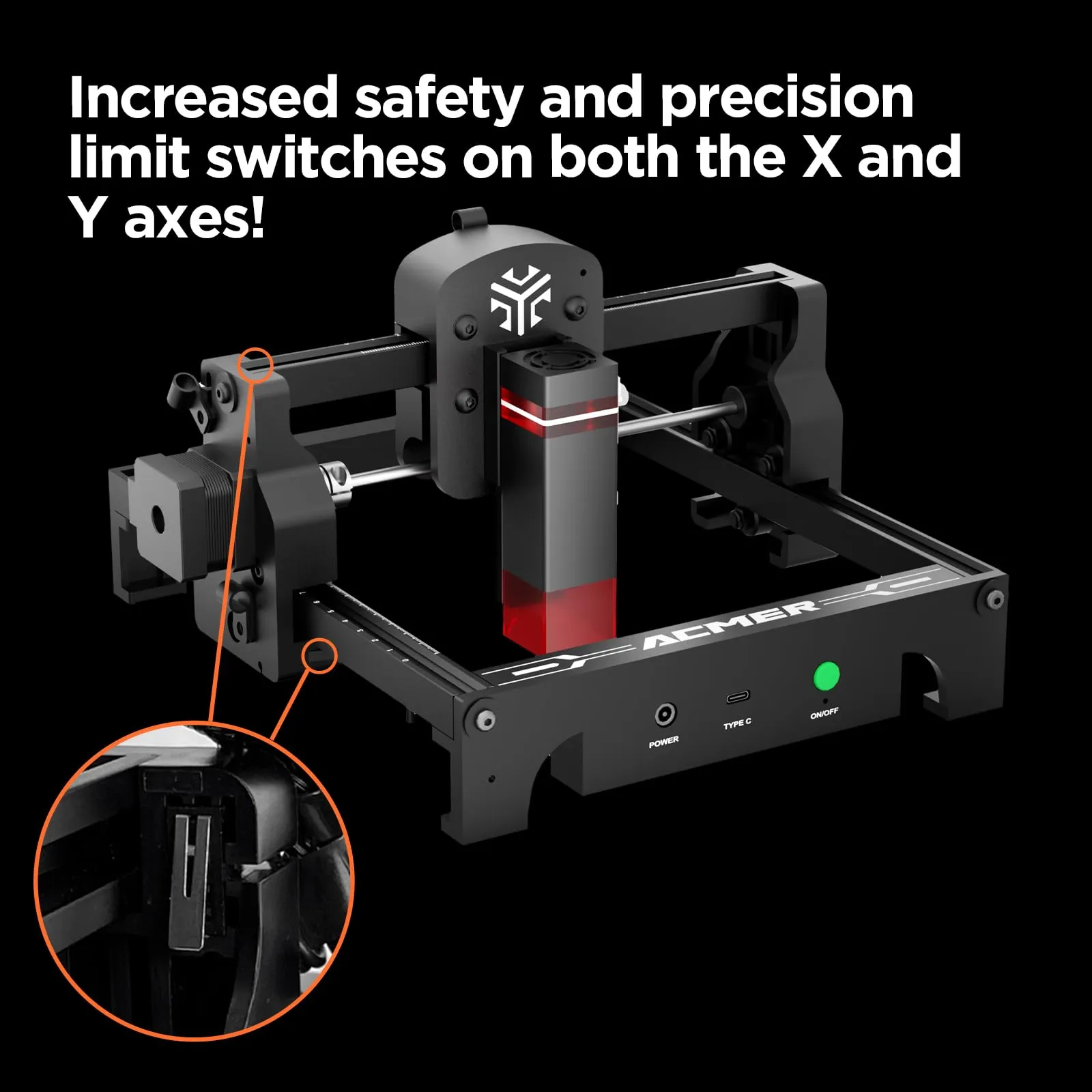 ACMER Laser Engraver S1 Portable Laser Cutter and Engraver CNC Machine for DIY,Wood,Metal,Acrylic,Leather,etc. (S1 3.5W 130*130MM Area)