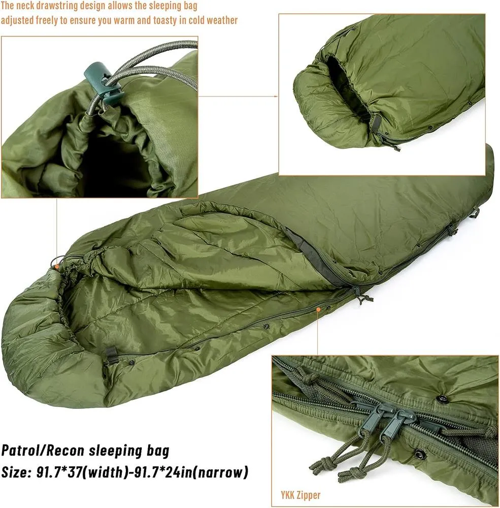 Akmax Modular Sleeping Bags System, Multi Layered with Bivy Cover for All Season OCP