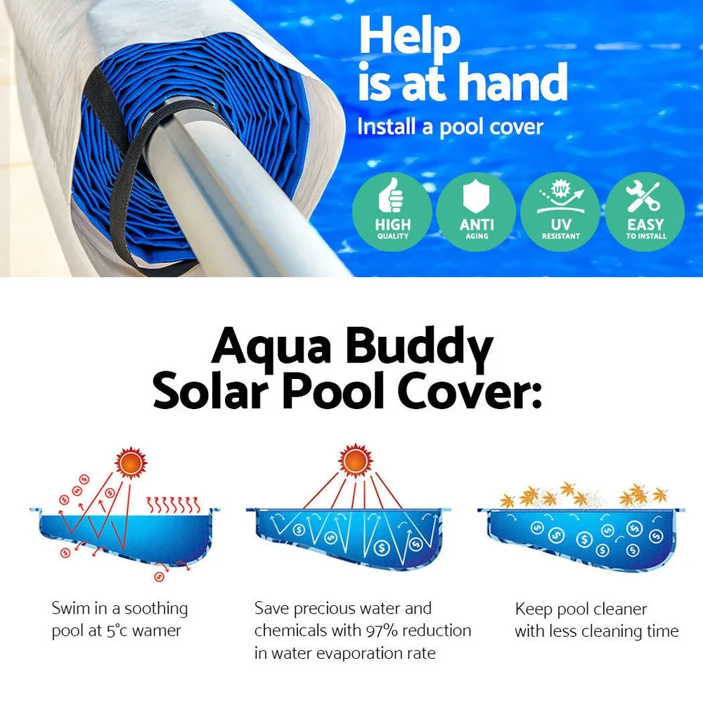 Aquabuddy Swimming Solar Pool Cover Pools Roller Wheel Blanket Covers 11X4.8M