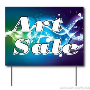 Art Sale Curbside Sign, 24"w x 18"h, Full Color Double Sided