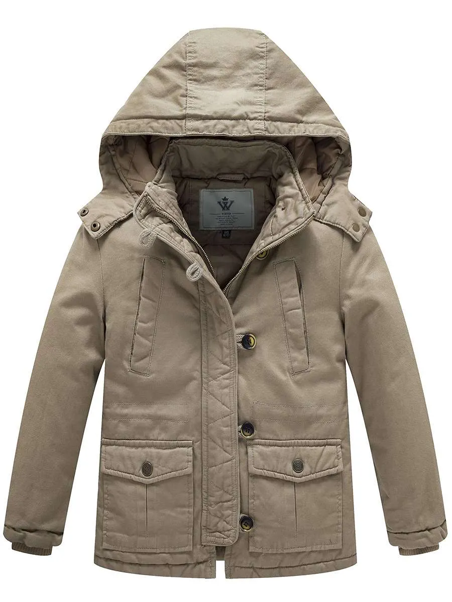 Boy's Winter Warm Puffer Jacket Heavyweight Thicken Cotton Coat