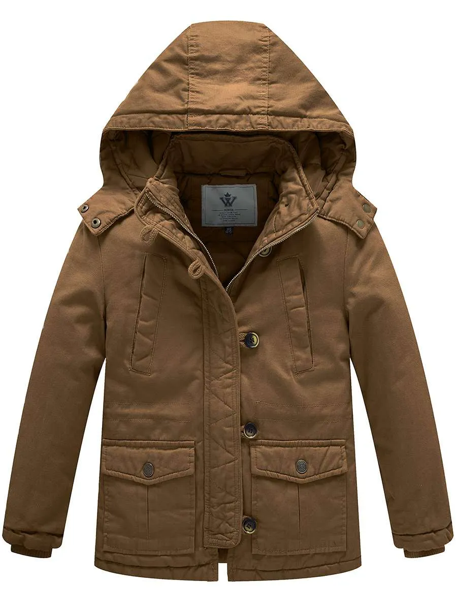 Boy's Winter Warm Puffer Jacket Heavyweight Thicken Cotton Coat