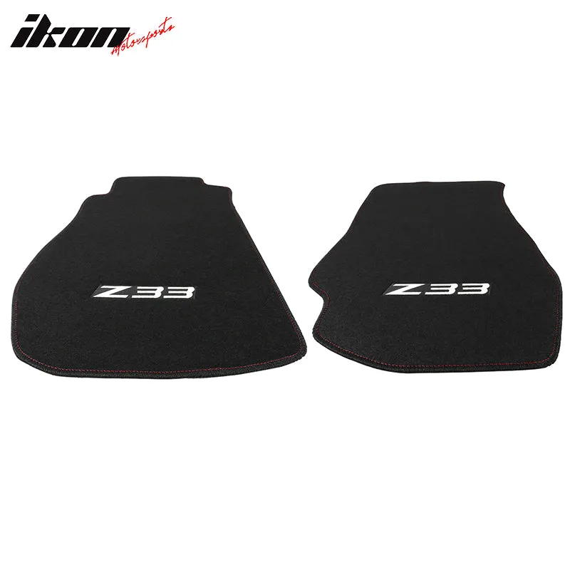 Car Floor Mat for 2003-2009 Nissan 350Z Black Z33 Logo 2PC Nylon