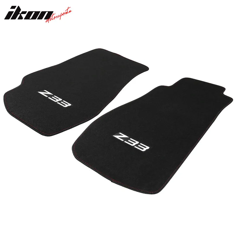 Car Floor Mat for 2003-2009 Nissan 350Z Black Z33 Logo 2PC Nylon