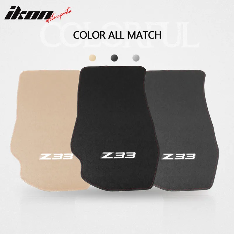 Car Floor Mat for 2003-2009 Nissan 350Z Black Z33 Logo 2PC Nylon