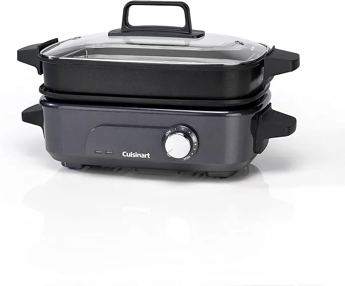 Cuisinart Cook In 5 in 1 Multi Cooker - Grill, Sear, Steam, Simmer and Cook - Non-Stick - Midnight Grey - (GRMC3U)