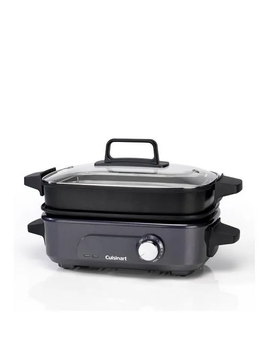 Cuisinart Cook In 5 in 1 Multi Cooker - Grill, Sear, Steam, Simmer and Cook - Non-Stick - Midnight Grey - (GRMC3U)