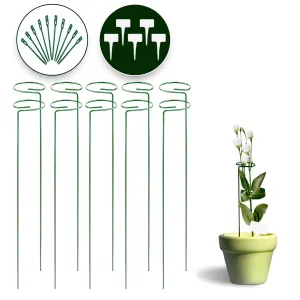 Durable Iron Plant Stakes Set, Gentle Curved Design - Noveden