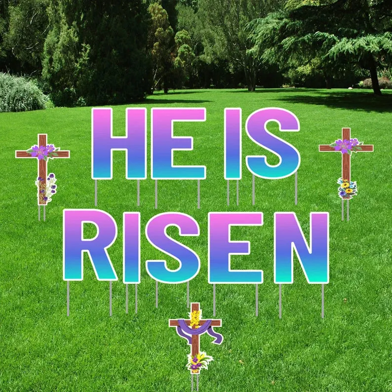 He is Risen Yard Sign Letters