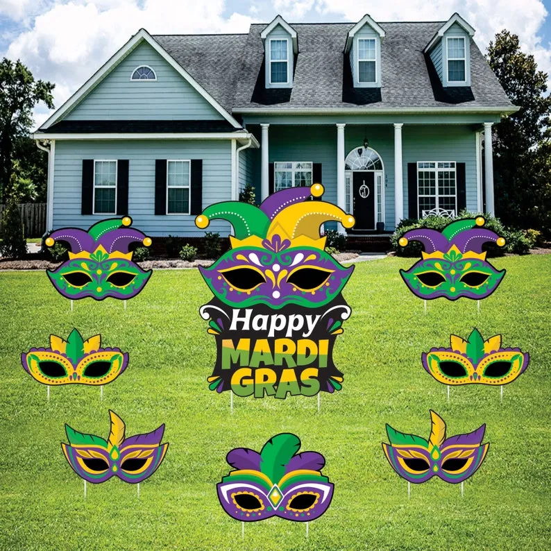 Mardi Gras 2024 Yard Sign Cutouts