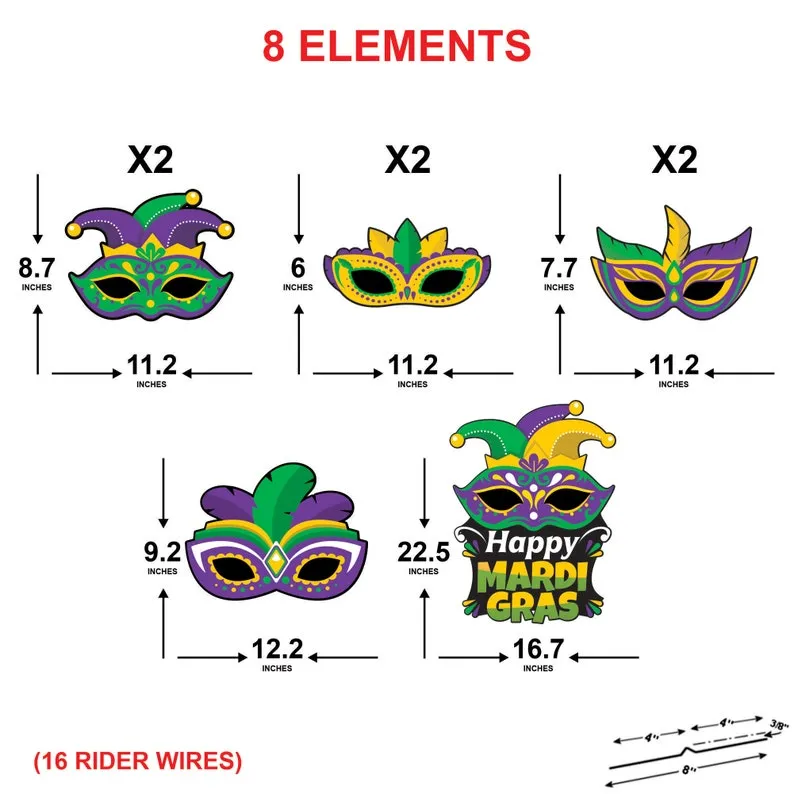 Mardi Gras 2024 Yard Sign Cutouts