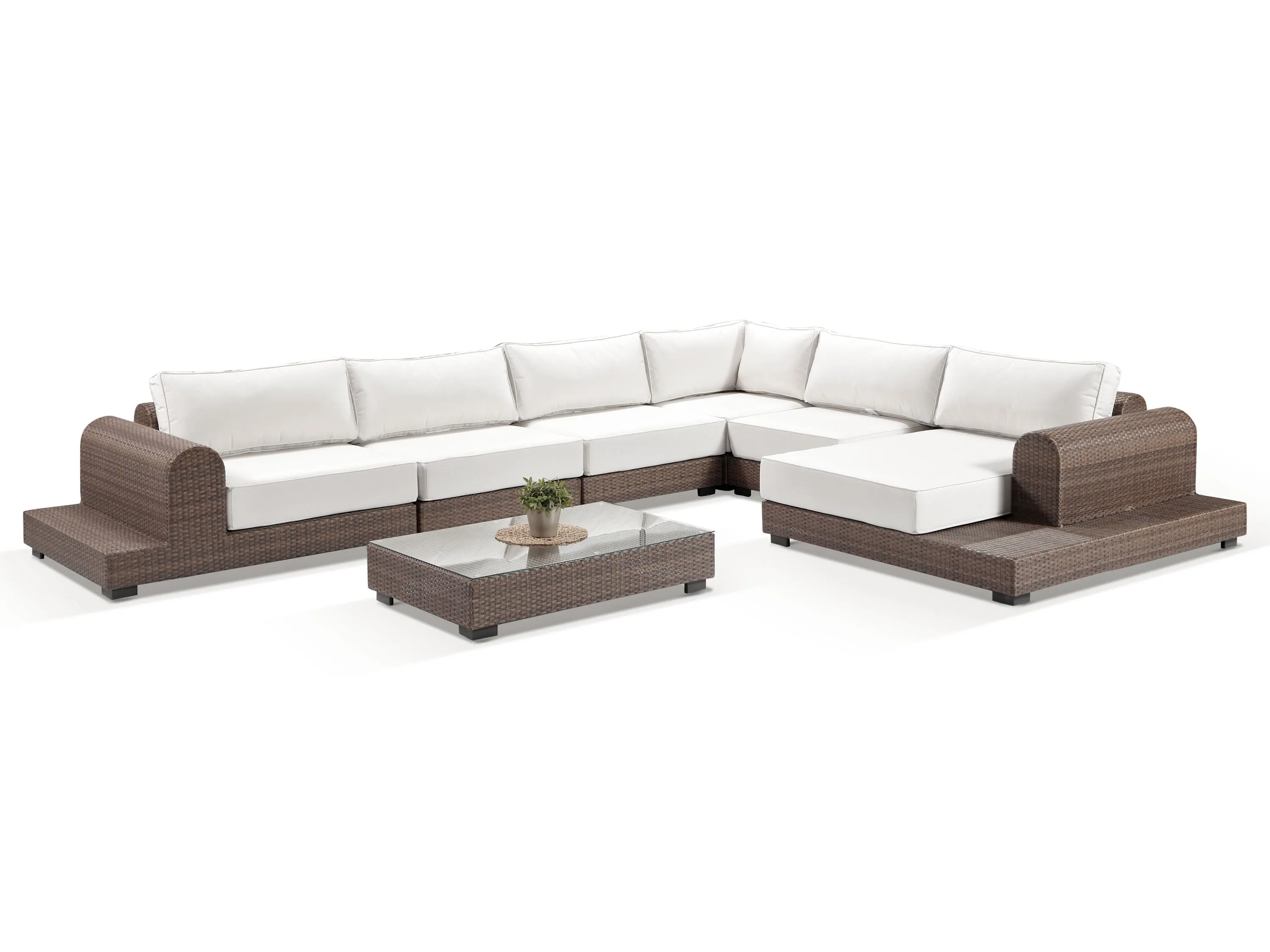 Milano Large Sunbrella Rattan Garden Corner Sofa *Pre Order*