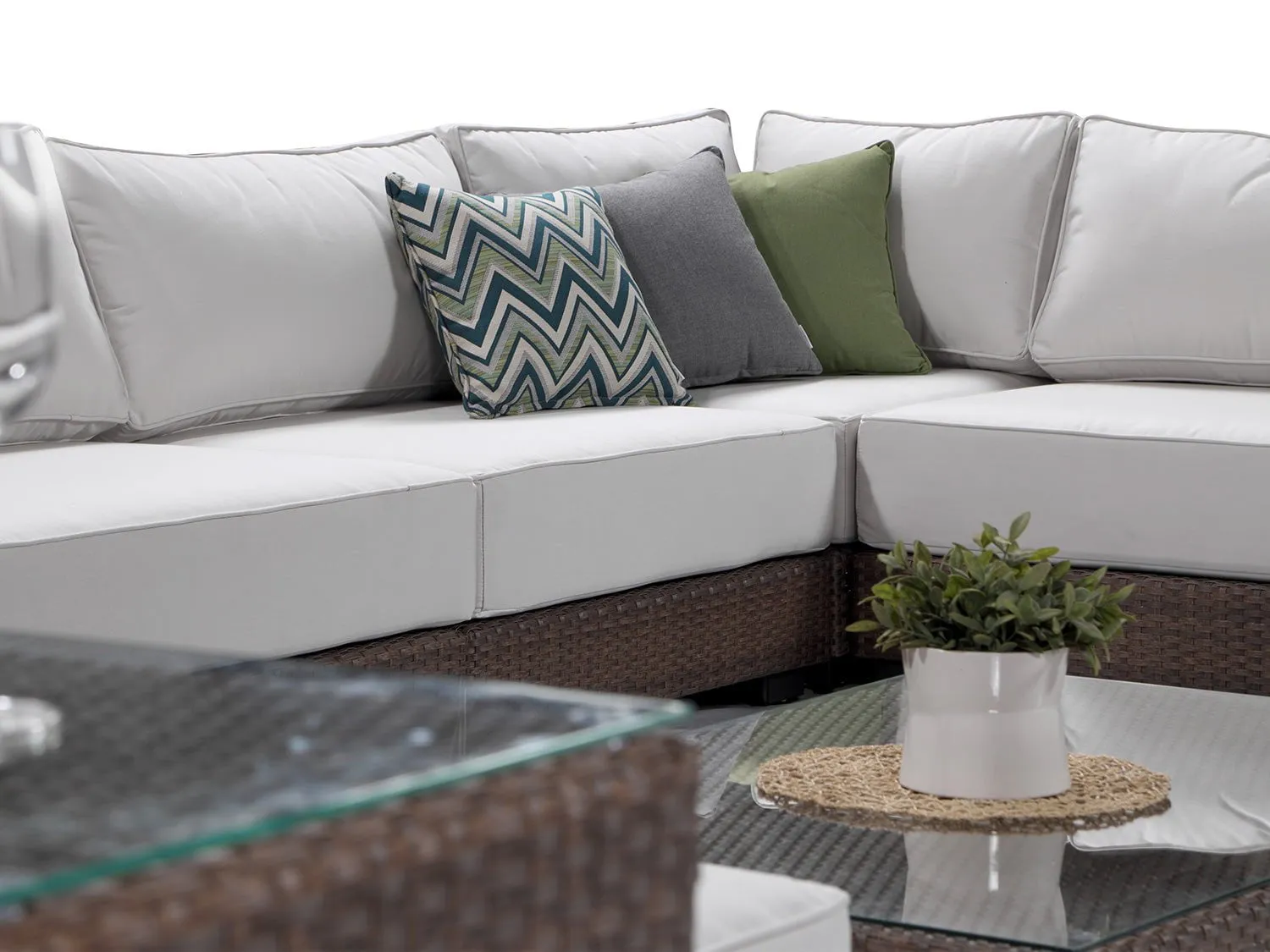 Milano Large Sunbrella Rattan Garden Corner Sofa *Pre Order*