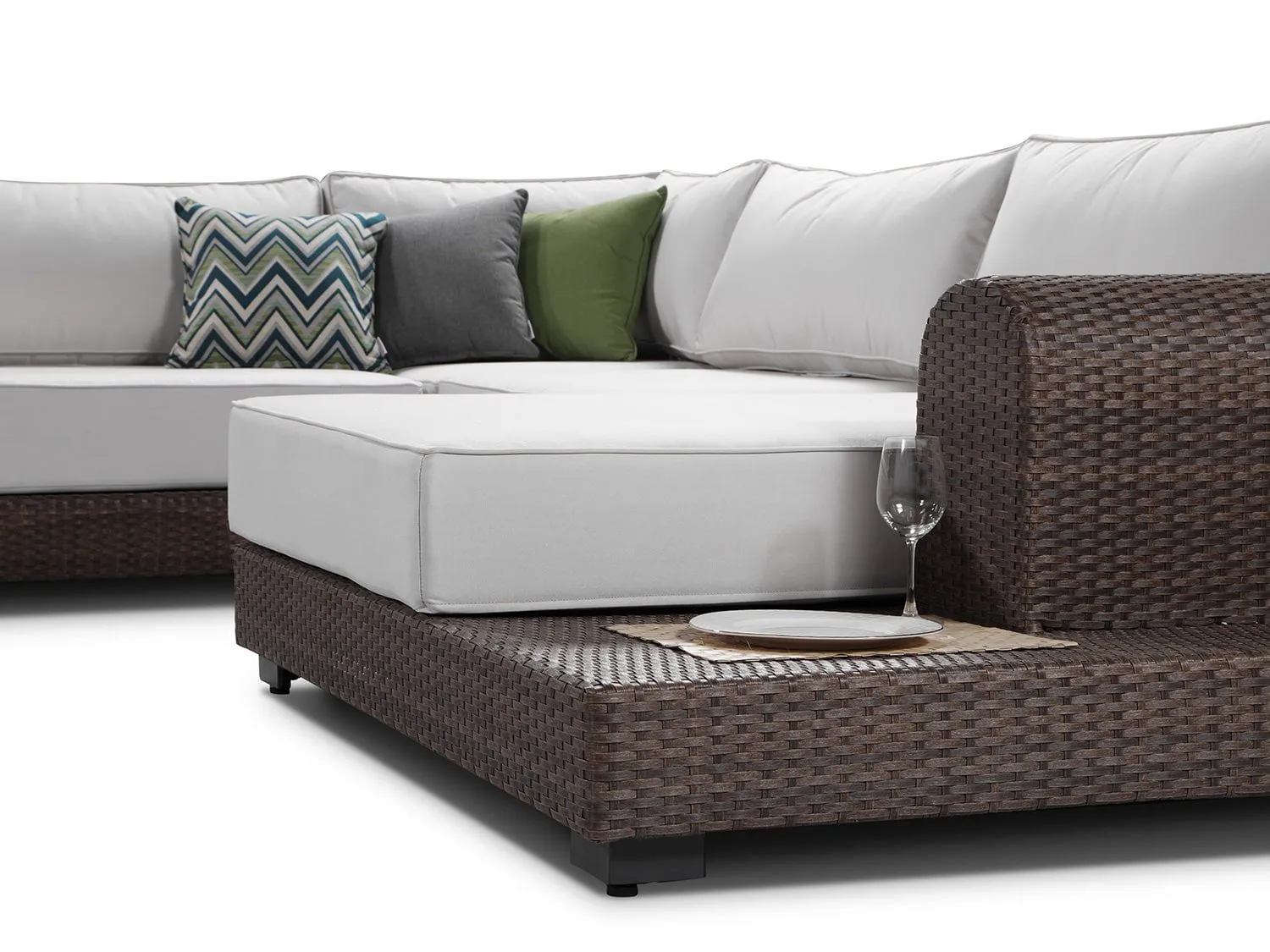 Milano Large Sunbrella Rattan Garden Corner Sofa *Pre Order*