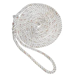 New England Ropes 3/8" X 15 Premium Nylon 3 Strand Dock Line - White w/Tracer [C6050-12-00015]