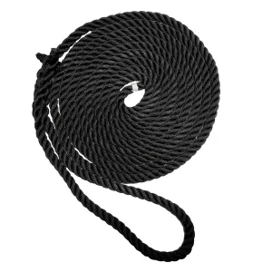 New England Ropes 5/8" Premium 3-Strand Dock Line - Black - 25 [C6054-20-00025]