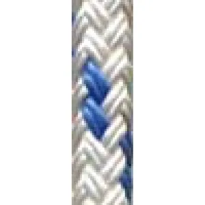 Polyester Braid - 7/16" White w/Blue $/FT