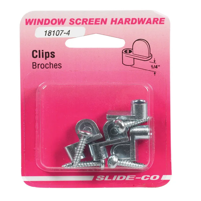 Prime-Line Zinc-Plated Silver Die Cast Screen Clip 4 pk