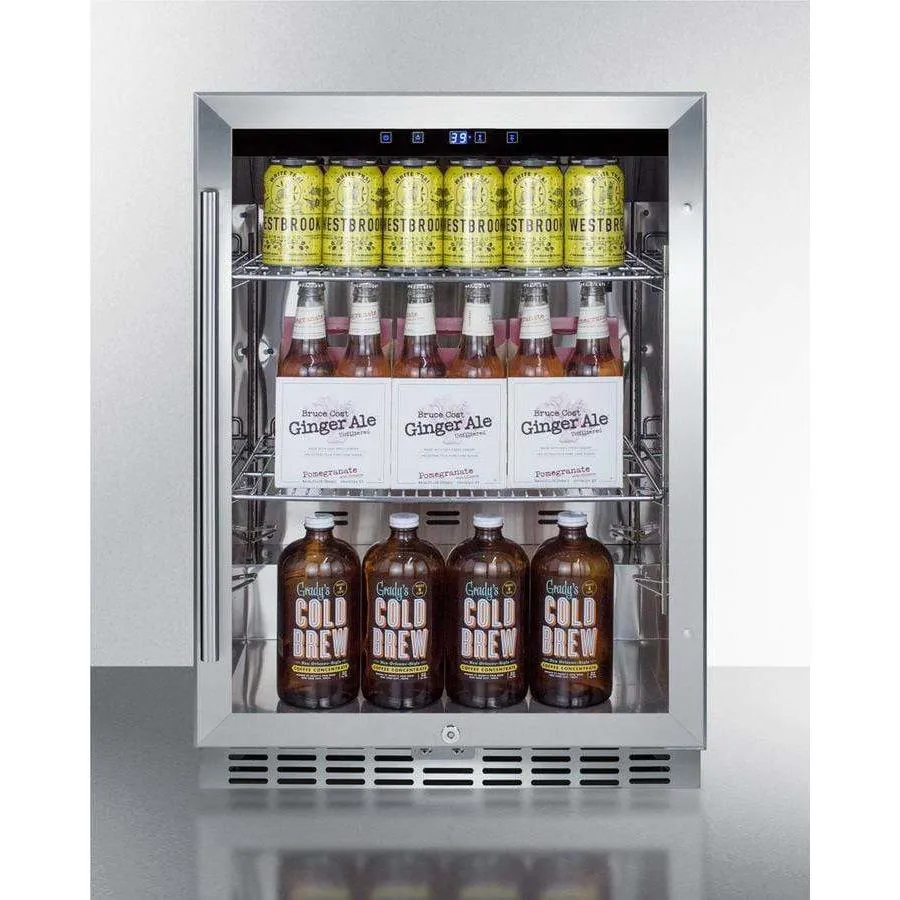 Summit 24" Wide Commercial Outdoor Beverage Fridge SCR611GLOS