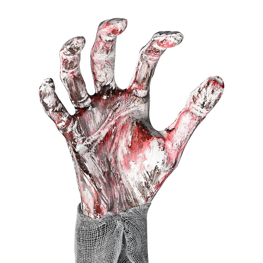 TheLAShop Halloween Props 4-Pair Zombie Hands with Stakes Scary Decor