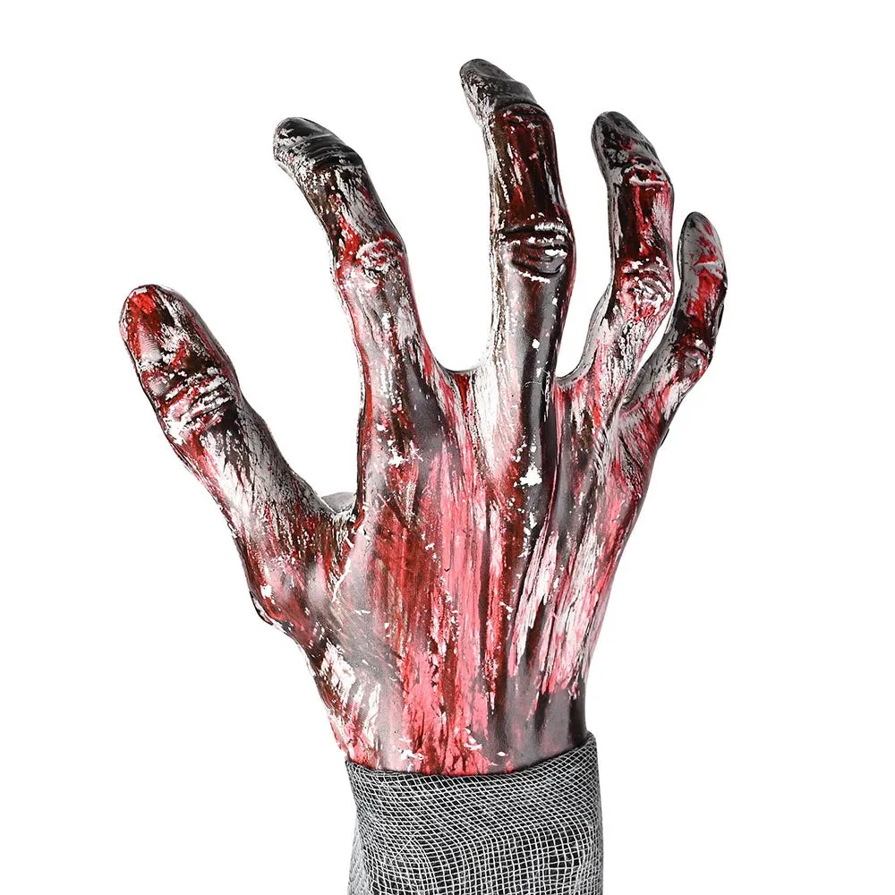 TheLAShop Halloween Props 4-Pair Zombie Hands with Stakes Scary Decor