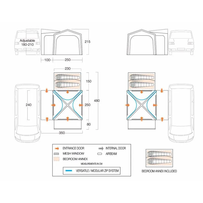 Vango Versos Air Low Drive-Away Awning 2024 (180-210cm)