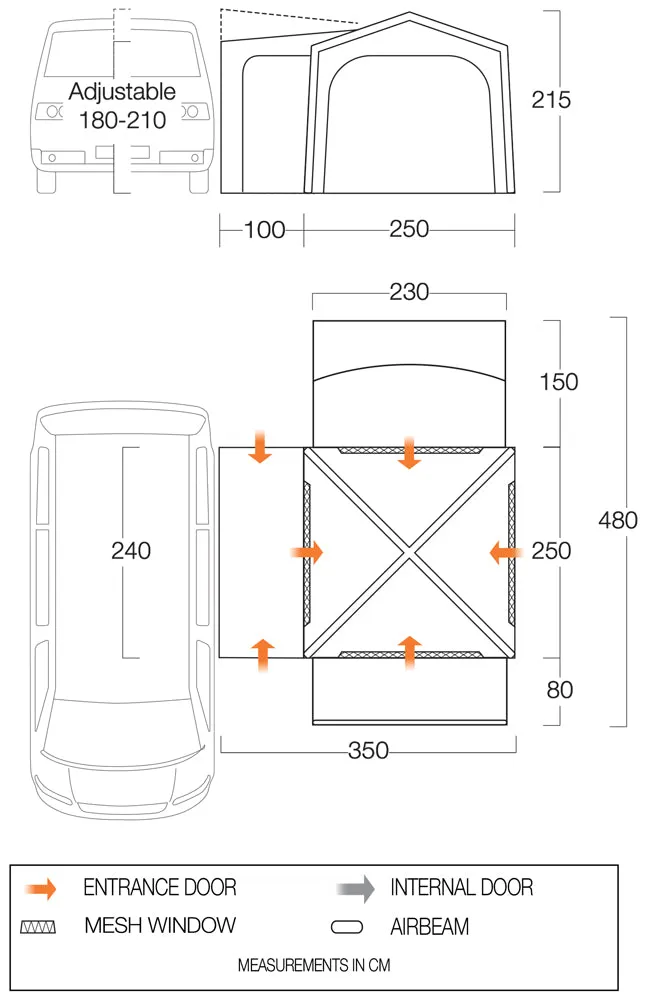 Vango Versos Air Low Drive-Away Awning 2024 (180-210cm)